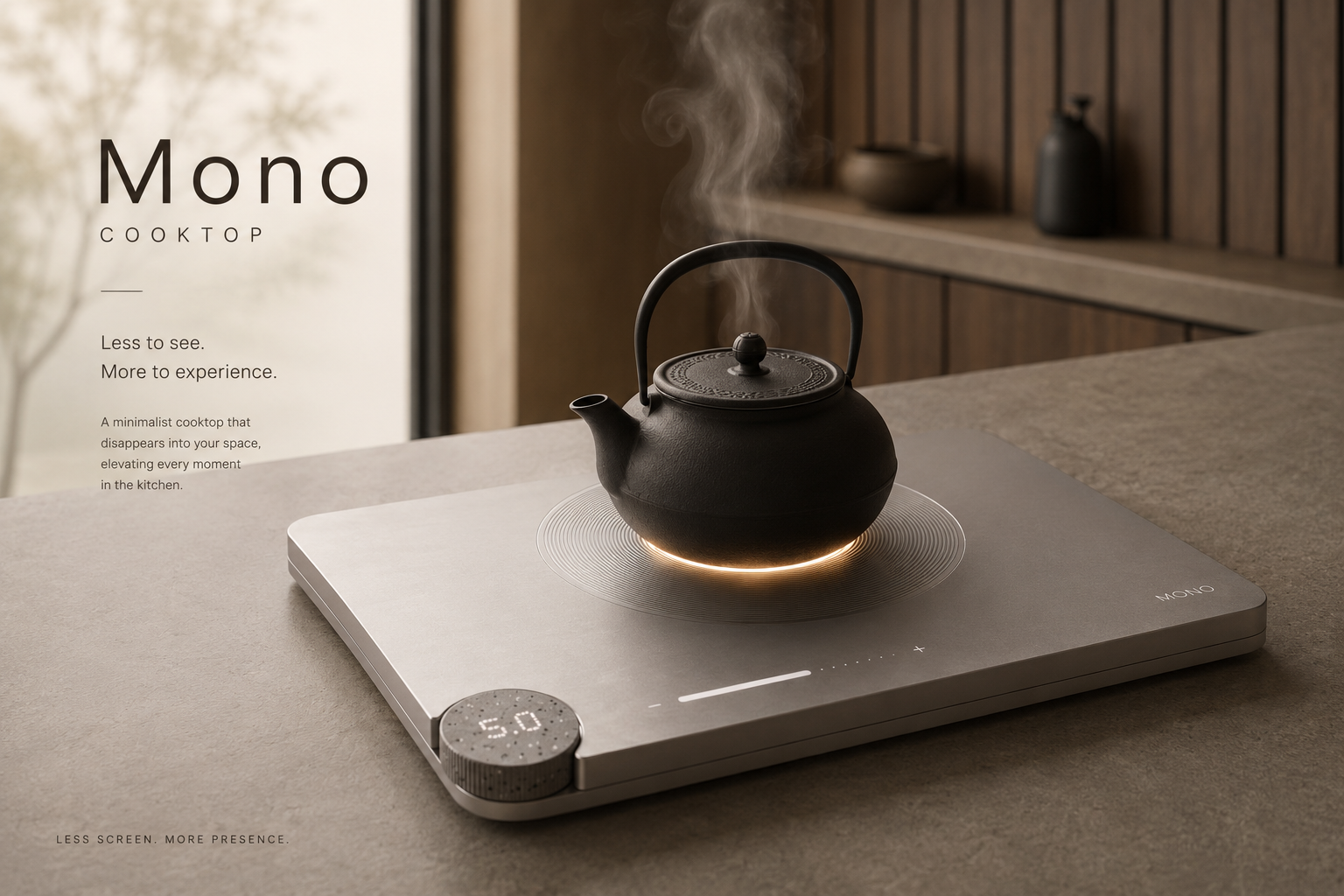 Mono portable induction cooktop