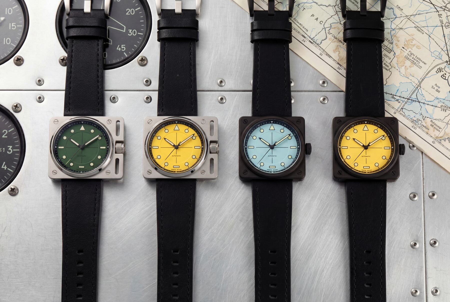 Vinyl Pilot dial series, four colourways