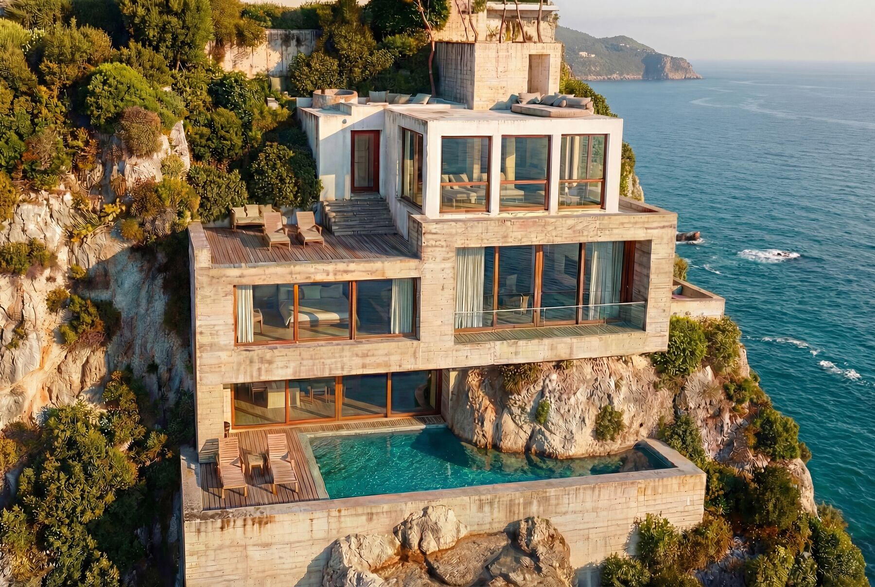 Cliffside villa above the sea