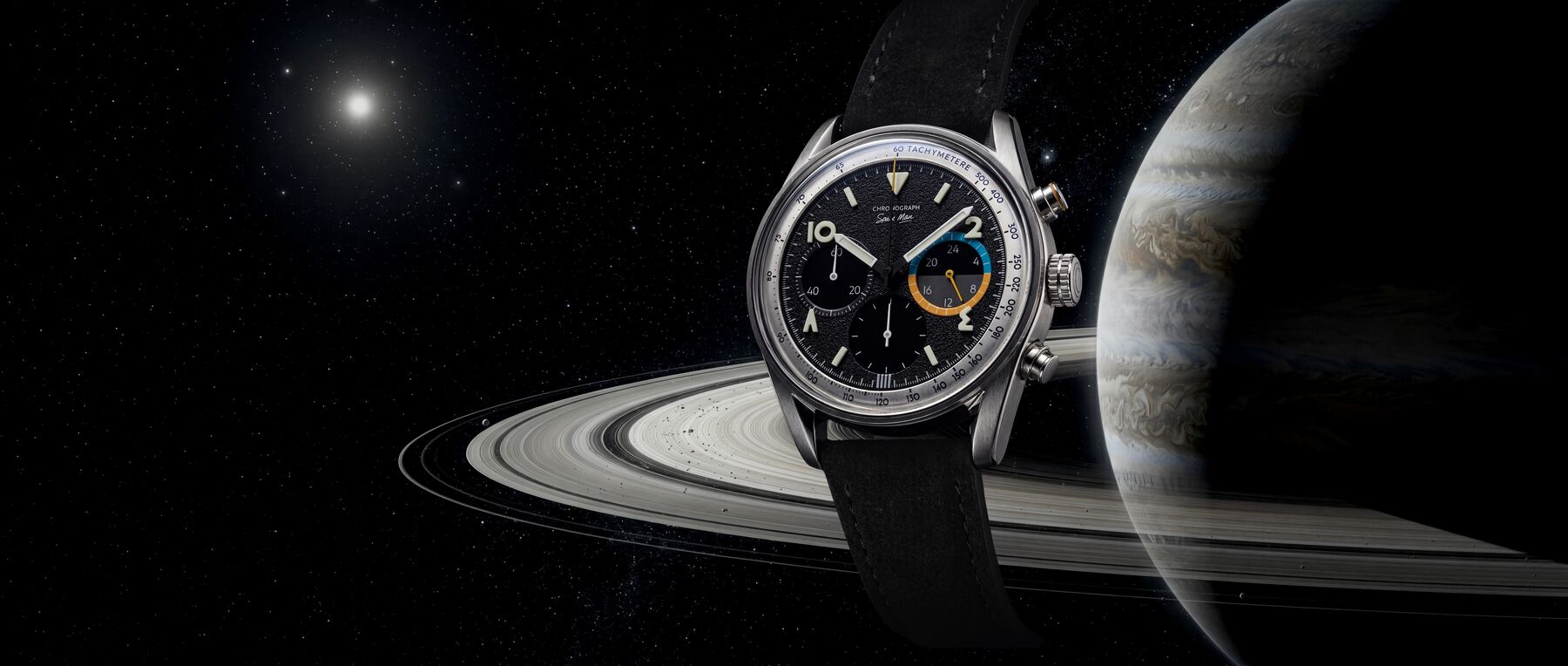 SW0284 Space Man against Saturn